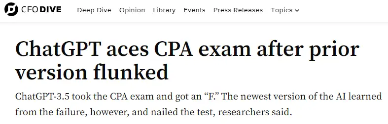 ChatGPT aces CPA Exam